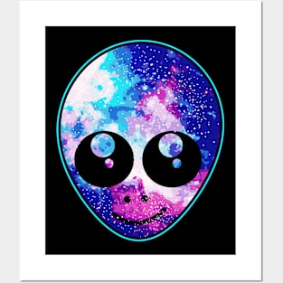 Alien Galaxy Face Posters and Art